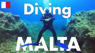 SCUBA Diving in Gozo, MALTA - Underwater Relaxing Video 4K