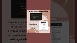 HTML Tip: Use the object element to display external resources | #HTML #HTMLtips #webtech