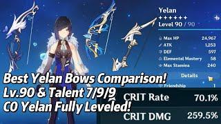 Fully Level C0 Yelan Solo Damage Test w/ Her 4 Best Weapons! Aqua, Elegy, Favonius, etc. Genshin 2.7