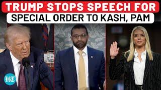 On Cam: Trump's Special Order To Kash Patel, Pam Bondi During Congress Speech| FBI| USA| Police