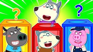 Don't Choose the Wrong Daddy in Mystery Box | Mommy Wolf Family Fun Playtime | Cartoons for Kids