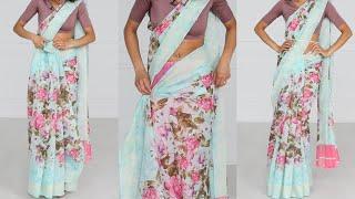 Cotton Sarees - Draping Techniques | lakshmi saree draping | saree drape style | Tia Bhuva