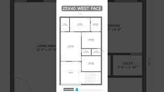 25X40 WEST FACE VASTU NAKSHA|#shorts #youtube #home #interiordesign #housedesign #ytshorts #design