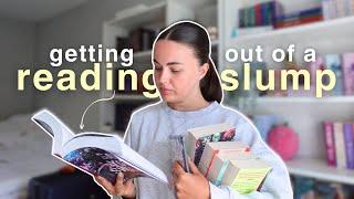 get out of a reading slump with me 🪞 | reading vlog