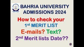 Bahria University Admissions 2024: How to Check Your Merit: 2nd Merit Lists Date: Interview Guide