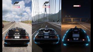 Forza Horizon 5 - Time Machine from Back to the Future ALL 3 Cars | INSANE SOUND