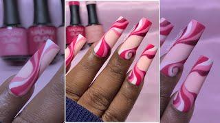 Quick Instagram Trending Swirl Nail Art Design