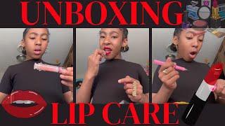 Omg  MY LIPS BURN  | Unboxing Lip Care Products w/ TRENDING TRIN  @OfficialTsquadTV