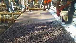 Veterans concrete,..exposed aggregate seeding