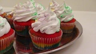 Regnbue Cupcakes