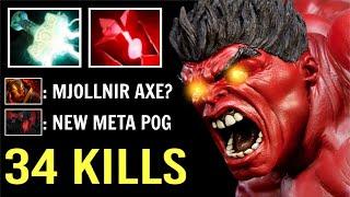 NEW CRAZY META Mjollnir Axe Carry 34 Kills vs Pro Ember + Tusk Combo Epic Gameplay WTF Dota 2