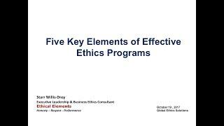 Five Key Elements of an Effective Ethics Program