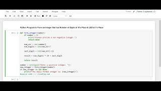 Day 51: Python Program to Form an Integer that has Number of Digits at 10’s LSD at 1’s Place