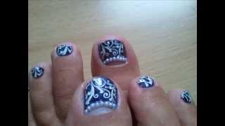 Purple & White Half Moon BM314 Pedicure Easy - Demi Lune Violette & Blanche Facile .wmv