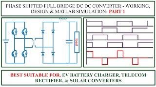 Phase shifted full bridge DC DC Converter (PSFB) - Working, deign and MATLAB Simulation - Part 1.