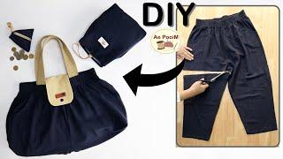 Look at this, Old pants can be transformed into cool bags in many ways