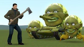 I FOUND NEW AXEMAN BOSS VS ALL LIN GANG MELON!? Garry's Mod!