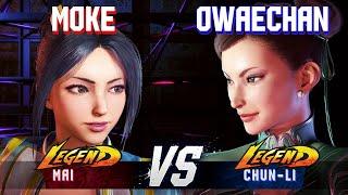 SF6 ▰ MOKE (Mai) vs OWAECHAN (Chun-Li) ▰ High Level Gameplay