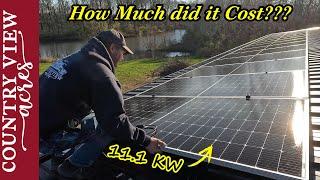 Total Cost Breakdown of our Solar Power System & How Many Years to Pay for Itself.