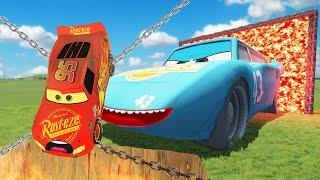 GIANT MONSTER KING DINOCO VS POOR LIGHTNING MCQUEEN 