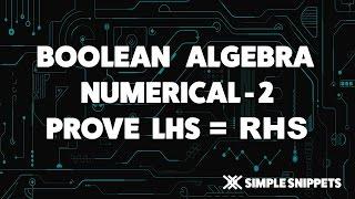 Boolean Agebra Numerical - Prove LHS = RHS