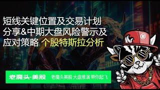 11月28日周二美股复盘--短线关键位置及交易计划分享&中期大盘风险警示及应对策略 个股特斯拉技分析 #美股 #qqq #特斯拉