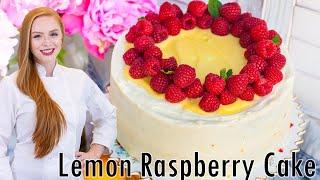 AMAZING Lemon Raspberry Cake Recipe - with Lemon Cream Cheese Frosting!!