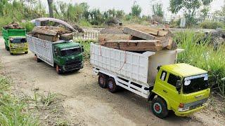 Muatan Berat Mobil Truk Tronton Hino 500 Oleng, Fuso 220ps, Isuzu Giga Dump Truck Pasir Terguling