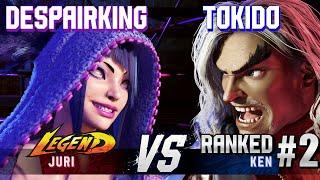 SF6 ▰ DESPAIRKING | LONGZHU (Juri) vs TOKIDO (#2 Ranked Ken) ▰ High Level Gameplay