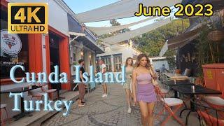  Turkey Cunda Island/Beautiful Touristy Place, Free Walking Tour/ Summer Sunset June 2023 4K Ultra