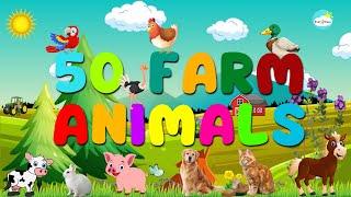 50 Farm Animals for Kids and Toddlers Learning | English Vocabulary | Kids Learning | BrainyBeams