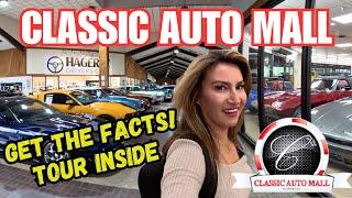 INSIDE CLASSIC AUTO MALL SHOWROOM INVENTORY OF CARS FOR SALE