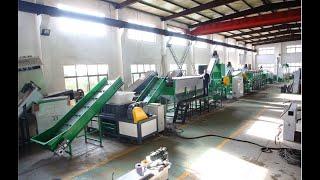 1000kg/h plastic crushing washing drying recycling line for HDPE PP bottle container hard plastic