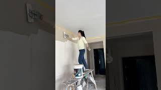 How to Prepare Tiles Wall ,​ Wall paint​ Fast & Beauty part  6674