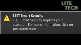 Eset Smart Security requires your attention. For more information, click on this notification.