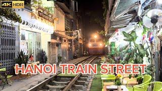 Exploring Hanoi Train Street 2023 Walk - Vietnam Walking Tour | 4K HDR 60FPS