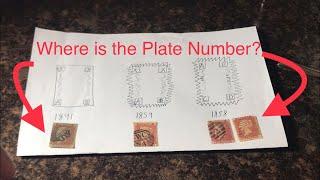 Penny Red Stamp, How to Find the Plate Number!