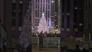 The Rockefeller Christmas Tree On Display In Midtown, Manhattan, New York City