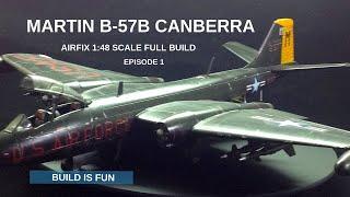 AIRFIX MARTIN B 57B CANBERRA 1:48 scale time lapse build.