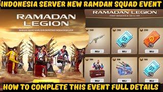 Indonesia server new Ramdan squad event how to complete full details || ff indonesia server event