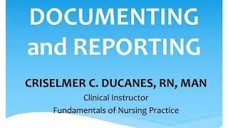 FUNDA LECTURE: Documenting & Reporting