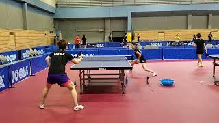 USA's Lily Zhang training 2-2 Forehand Footwork with Chinese National Team 