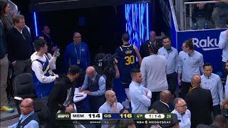 Steph Curry ejected for throwing mouth piece in final 75 seconds of Grizzlies-Warriors | NBA on ESPN