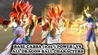 Lore Accurate Base Cabba (0.01% Power) VS ALL CHARACTERS! THE STRONGEST CHARACTER EVER!? DBXV2