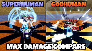 Comparing Superhuman And GodHuman Max Damage!! [ Blox Fruits Update 17.3]