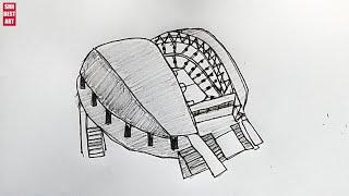 How to draw football Stadium - Step by Step - SHN Best Art