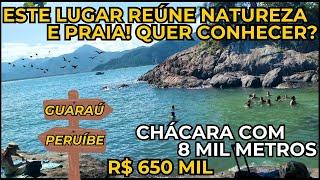 LINDA CHÁCARA COM 8 MIL METROS EM PERUÍBE LITORAL SUL DE SP NO BAIRRO GUARAÚ COM PISCINA| R$ 650 MIL