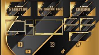 Gold Rush Clean Static Twitch Stream Overlay Pack