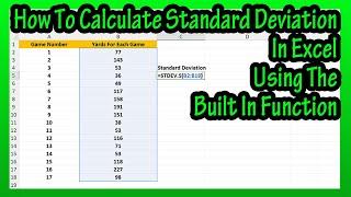 How To Calculate The Standard Deviation Using The Built In Function In Excel Explained