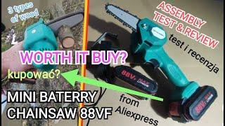 Mini electric saw from China 88VF = 21V - Is it worth buying? folding, cutting wet and dry wood